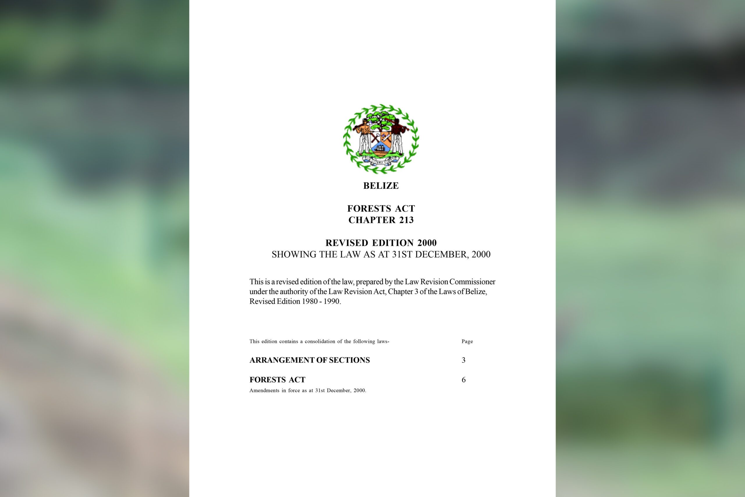 Forests Act, Chapter 213 Revised Edition 2000